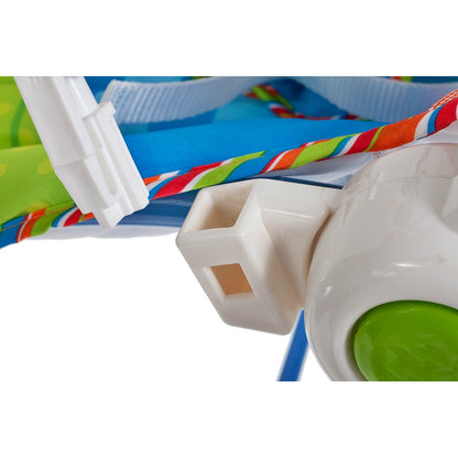 Balansoar si scaun iBaby 2 in 1 cu vibratii si sunete pentru copii, 0-18kg, Centru de activitati cu jucarii detasabile, Husa lavabila, Curea de siguranta in 3 puncte, Cadru metalic, Happy Frog