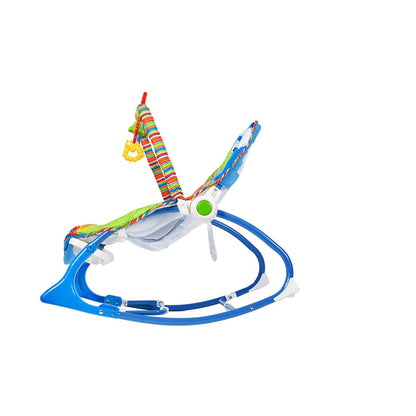 Balansoar si scaun iBaby 2 in 1 cu vibratii si sunete pentru copii, 0-18kg, Centru de activitati cu jucarii detasabile, Husa lavabila, Curea de siguranta in 3 puncte, Cadru metalic, Happy Frog