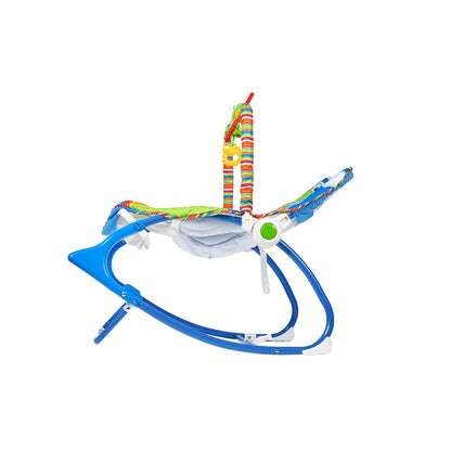 Balansoar si scaun iBaby 2 in 1 cu vibratii si sunete pentru copii, 0-18kg, Centru de activitati cu jucarii detasabile, Husa lavabila, Curea de siguranta in 3 puncte, Cadru metalic, Happy Frog