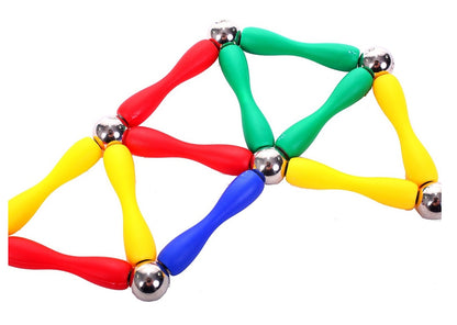 Set de Constructie IDL, MAGICAL MAGNETS cu 84 piese MAGNETICE, Posibilitatea de a crea Forumule chimice, fizice si matematice datorita articulatiei magnetice, Dezvolta IMAGINATIA, CONCENTRAREA, ABILITATILE MANUALE si sporeste GANDIREA SPATIALA