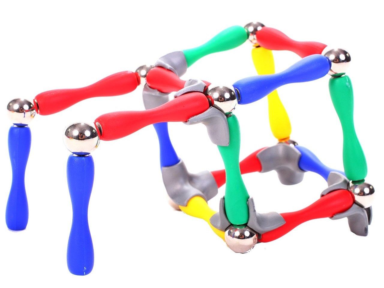 Set de Constructie IDL, MAGICAL MAGNETS cu 84 piese MAGNETICE, Posibilitatea de a crea Forumule chimice, fizice si matematice datorita articulatiei magnetice, Dezvolta IMAGINATIA, CONCENTRAREA, ABILITATILE MANUALE si sporeste GANDIREA SPATIALA