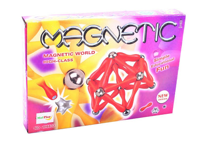 Set de Constructie IDL, MAGICAL MAGNETS cu 84 piese MAGNETICE, Posibilitatea de a crea Forumule chimice, fizice si matematice datorita articulatiei magnetice, Dezvolta IMAGINATIA, CONCENTRAREA, ABILITATILE MANUALE si sporeste GANDIREA SPATIALA