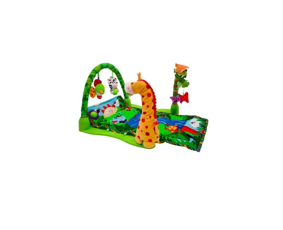 Centru activitati tip covoras Interactiv IDL Jungla Mea , Pentru bebelusi, Dezvolta abilitati motorii, imaginatie, stimuleaza simturile precum si invatarea prin descoperire, Multitudine de accesori , Oglinda pentru copil