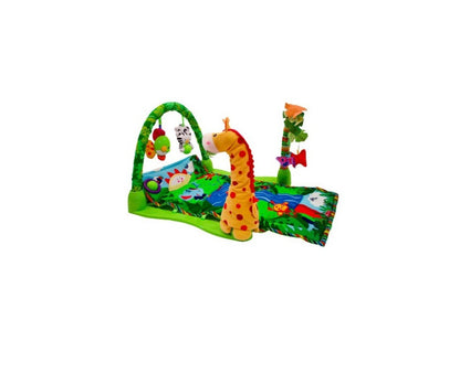 Centru activitati tip covoras Interactiv IDL Jungla Mea , Pentru bebelusi, Dezvolta abilitati motorii, imaginatie, stimuleaza simturile precum si invatarea prin descoperire, Multitudine de accesori , Oglinda pentru copil