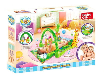 Centru activitati tip covoras Interactiv IDL Jungla Mea , Pentru bebelusi, Dezvolta abilitati motorii, imaginatie, stimuleaza simturile precum si invatarea prin descoperire, Multitudine de accesori , Oglinda pentru copil