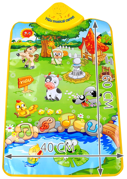 Centru de activitati tip covoras Interactiv idealStore Happy Farm Day, Diferite melodii corelate cu sunete ale animalelor, Control al volumului, Dezvolta imaginatia, creativitatea si stimuleaza simturile