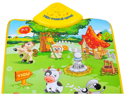 Centru de activitati tip covoras Interactiv idealStore Happy Farm Day, Diferite melodii corelate cu sunete ale animalelor, Control al volumului, Dezvolta imaginatia, creativitatea si stimuleaza simturile