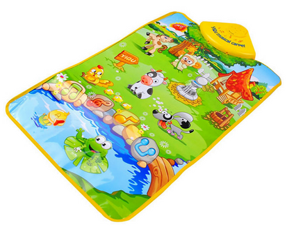 Centru de activitati tip covoras Interactiv idealStore Happy Farm Day, Diferite melodii corelate cu sunete ale animalelor, Control al volumului, Dezvolta imaginatia, creativitatea si stimuleaza simturile