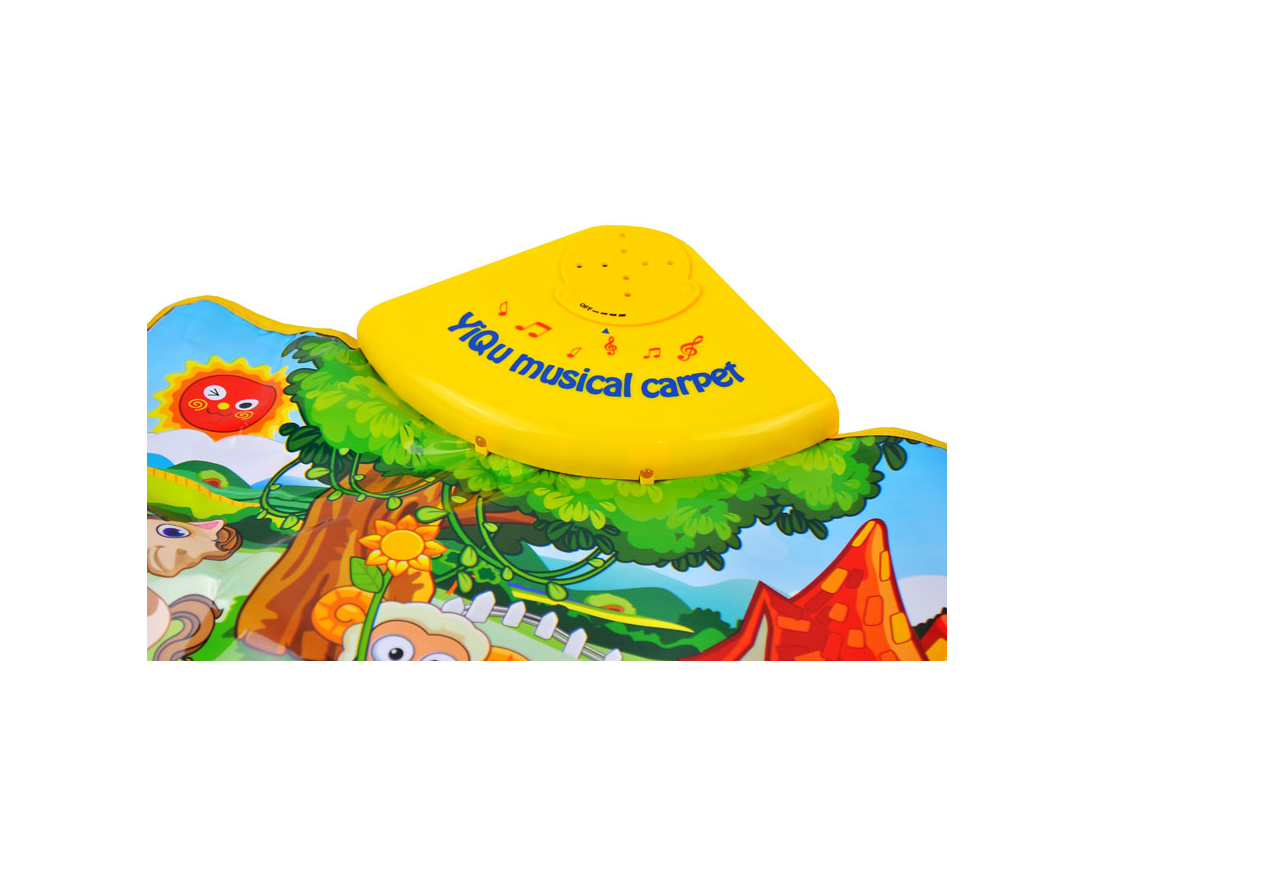 Centru de activitati tip covoras Interactiv IDL Happy Farm, 60x40 cm pentru bebelusi, Diferite melodii corelate cu sunete ale animalelor, Control al volumului, Dezvolta imaginatia, creativitatea si stimuleaza simturile
