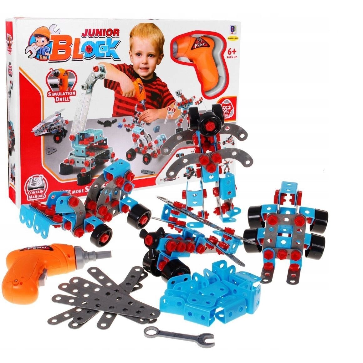 Set de constructie IDL Junior Block, Echipat cu 280 De Elemente ce le permite micutilor sa creeze diverse constructii jongland cu piesele dupa vointa lor, Ajuta la dezvoltarea capacitatilor de coordonare si sporeste imaginatia