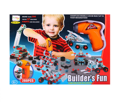 Set de constructie IDL Junior Block, Echipat cu 280 De Elemente ce le permite micutilor sa creeze diverse constructii jongland cu piesele dupa vointa lor, Ajuta la dezvoltarea capacitatilor de coordonare si sporeste imaginatia