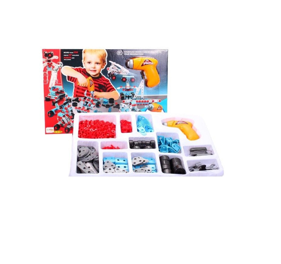 Set de constructie IDL Junior Block, Foarte prietenos, Echipat cu 550 De Elemente ce le permite micutilor sa creeze diverse constructii jongland cu piesele dupa vointa lor, Ajuta la dezvoltarea capacitatilor de coordonare si sporeste imaginatia