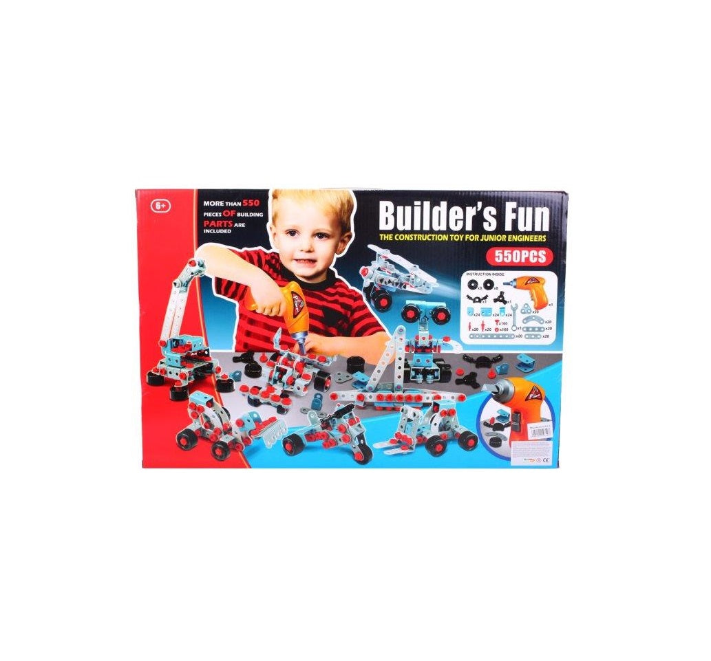 Set de constructie IDL Junior Block, Foarte prietenos, Echipat cu 550 De Elemente ce le permite micutilor sa creeze diverse constructii jongland cu piesele dupa vointa lor, Ajuta la dezvoltarea capacitatilor de coordonare si sporeste imaginatia