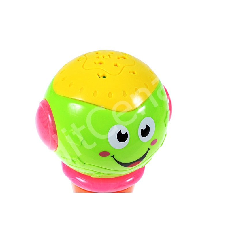 Microfon idealSTORE THE LITTLE SINGER Dimensiuni 20 x 12 x 6.5 cm, Ideal pentru micutii cantareti, Echipat cu butoane functionale ce garanteaza distractia, Culoare Verde-Portocaliu