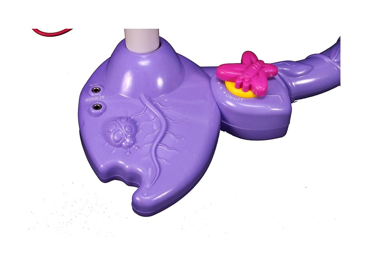 Set Karaoke idealSTORE Dazzlers Dream, Echipat cu difuzor in forma de inima, microfon detasabil, trepied cu inaltime reglabila, telecomanda stil fluture, Conexiune MP3, Stimuleaza imaginatia