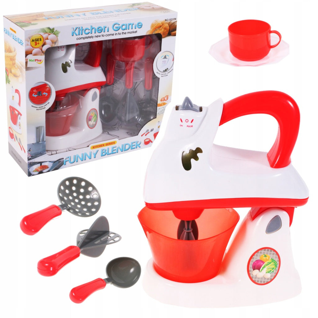 Mixer de jucarie idealStore Mixer Cook, cu sunet specific si lumini, rotire, functie Pulse, mod manual si automat