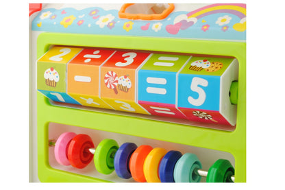 Cutie Muzicala My Little Lullaby cu Pian, Forme Geometrice, Luminite, Usa cu cheita, dimensiune 23x22,5x22cm, Multicolora