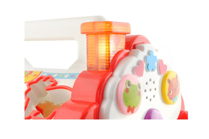 Cutie Muzicala My Little Lullaby cu Pian, Forme Geometrice, Luminite, Usa cu cheita, dimensiune 23x22,5x22cm, Multicolora