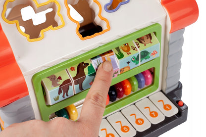 Casuta interactiva idealStore Multi-house, cu Pian, Abac, Figurine, Cheie si usa, Dezvolta Gandirea Logica