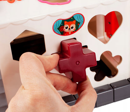 Casuta interactiva idealStore Multi-house, cu Pian, Abac, Figurine, Cheie si usa, Dezvolta Gandirea Logica