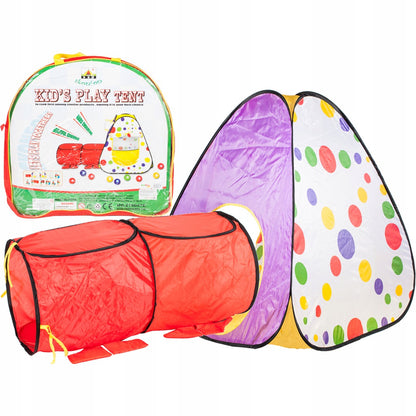 Cort de joaca pentru copii RED CATERPILLAR format dintr-un iglou cu dimensiunile 68 x 68 x 92 cm si un tunel 105 x 41 x 41 cm, Usor de asamblat, Fabricat din material sintectic si durabil, Ce garanteaza ore intregi de distractie