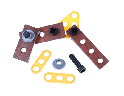 Mini valiza de scule interactiva idealSTORE The first constructor, Dimensiuni 36 x 7 x 58 cm, Include accesorii specifice ce permit dezvoltarea abilitatilor manuale