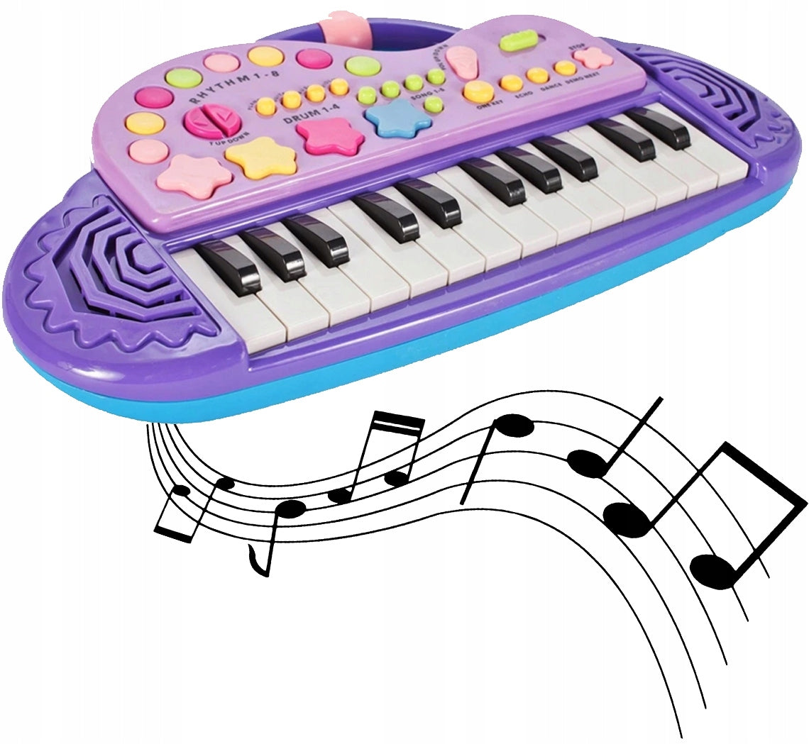 Orga Electronica Interactiva idealStore Let's Sing Pentru Copii, Portabila, Maner Confortabil, 29 Taste, 2 Difuzoare Incorporate, 8 Moduri Ritmice, 5 Melodii Preincarcate, Buton de Control al Volumului, Buton de Pornire/Oprire