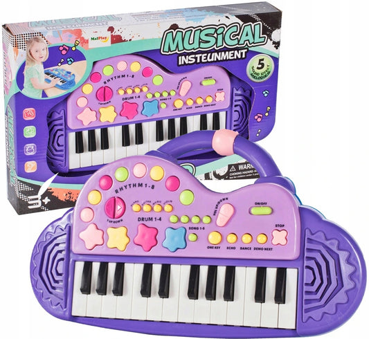 Orga Electronica Interactiva idealStore Let's Sing Pentru Copii, Portabila, Maner Confortabil, 29 Taste, 2 Difuzoare Incorporate, 8 Moduri Ritmice, 5 Melodii Preincarcate, Buton de Control al Volumului, Buton de Pornire/Oprire