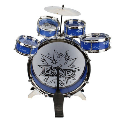 Set tobe muzicale IDL cu sacunel, MY FIRST BAND, 6 Piese, ce garanteaza ore de distactie muzicala ce ajuta la dezvolatrea abilitatilor cognitive, a coordonarii miscarilor si sporeste atentia distributiva, Design compact, Albastru