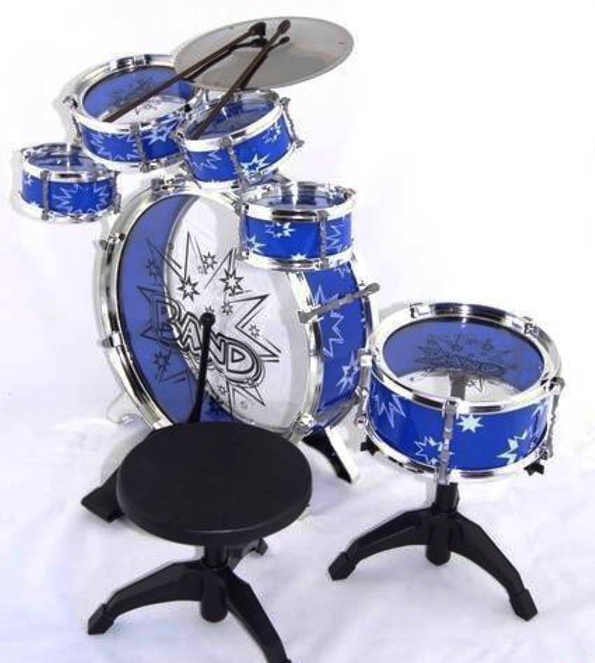 Set tobe muzicale IDL cu sacunel, MY FIRST BAND, 6 Piese, ce garanteaza ore de distactie muzicala ce ajuta la dezvolatrea abilitatilor cognitive, a coordonarii miscarilor si sporeste atentia distributiva, Design compact, Albastru