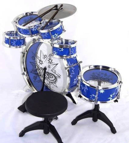 Set tobe muzicale IDL cu sacunel, MY FIRST BAND, 6 Piese, ce garanteaza ore de distactie muzicala ce ajuta la dezvolatrea abilitatilor cognitive, a coordonarii miscarilor si sporeste atentia distributiva, Design compact, Albastru