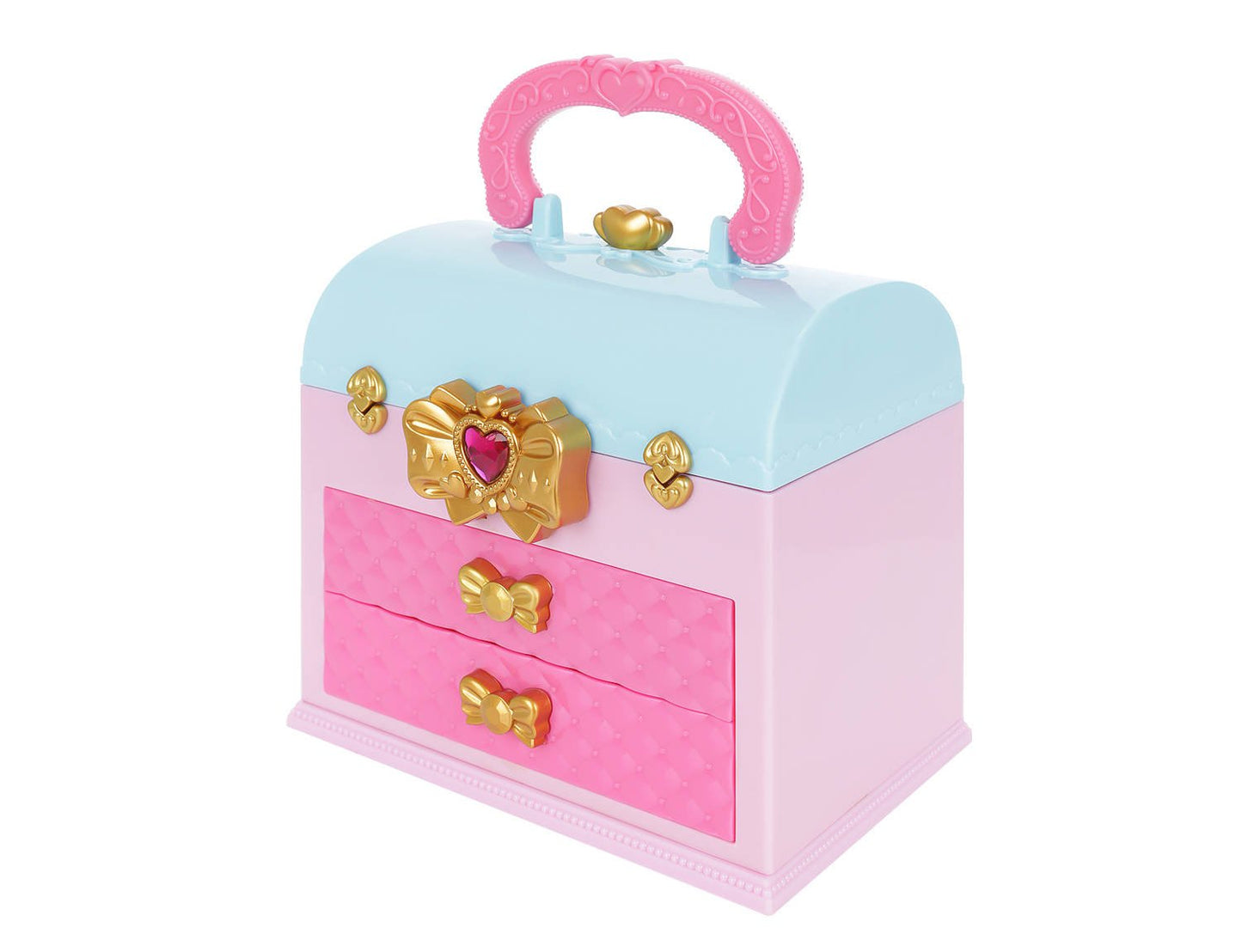 Trusa Make-up Magical Unicorn IdealStore, Dimensiune 11.5 X 15,5 X 20 cm, Contine 20 de produse de infrumusetare, 8 farduri de pleoape, 3 lacuri de unghii, 4 rujuri, Organizata pe 3 nivele cu 2 sertare, Roz