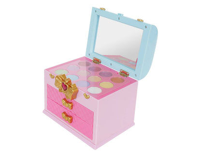 Trusa Make-up Magical Unicorn IdealStore, Dimensiune 11.5 X 15,5 X 20 cm, Contine 20 de produse de infrumusetare, 8 farduri de pleoape, 3 lacuri de unghii, 4 rujuri, Organizata pe 3 nivele cu 2 sertare, Roz