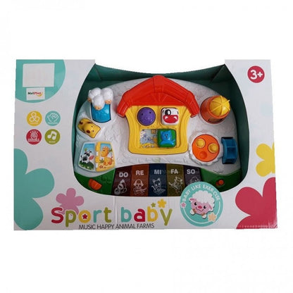 Masuta interactiva de activitati Musical Learning Table SOLTOY Yellow pentru bebelusi cu sunete, lumini, pian si diferite activitati