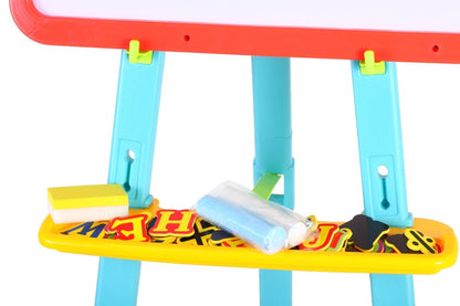 Tabla creativa IDL magnetica cu stativ , pentru copilul tau , numere si simboluri magnetice , 84 piese , burete , creta , Multicolora