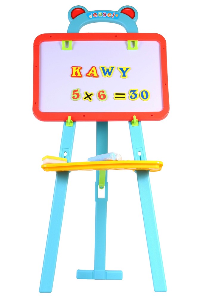 Tabla creativa IDL magnetica cu stativ , pentru copilul tau , numere si simboluri magnetice , 84 piese , burete , creta , Multicolora