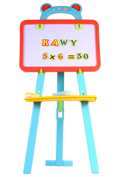 Tabla creativa IDL magnetica cu stativ , pentru copilul tau , numere si simboluri magnetice , 84 piese , burete , creta , Multicolora