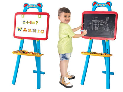 Tabla creativa IDL magnetica cu stativ , pentru copilul tau , numere si simboluri magnetice , 84 piese , burete , creta , Multicolora