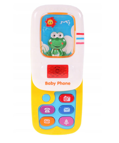 Telefon interactiv pentru copii IDL, CrazyFrog Phone, Dimensiuni 21 x 5.5 x 13 cm, Accesorizat cu sunete si lumina interioara, Echipat cu o interfata atractiva si un design atragator este accesoriul ideal pentru orice copil, Glisabil