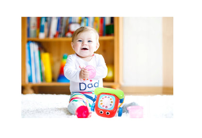 Telefon interactiv pentru copii IDL, MERRY KIDS PHONE, Dimensiuni 19 x 18 x 12 cm, Echipat cu roti si snur pentru plimbari ideale, Vesel si colorat invita copii la joaca