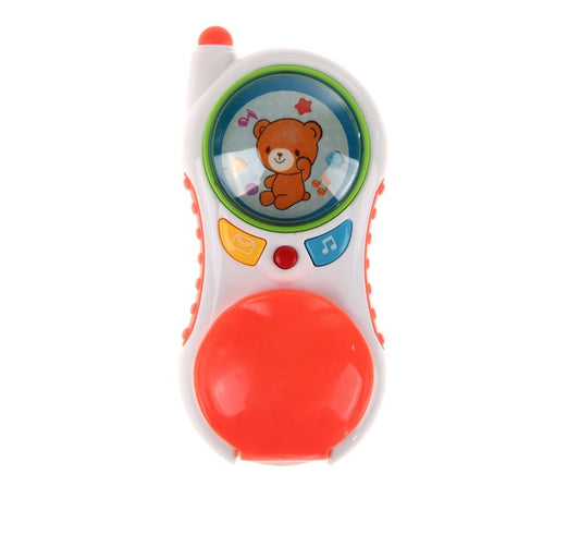 Telefon interactiv pentru copii IDL, THE FIRST ALO, Dimensiuni 14.5 x 6.0 x 5.0 cm, Accesorizat cu sunete si melodii, Echipat cu clapeta pliabila, Design modern in culori ce atrag atentia