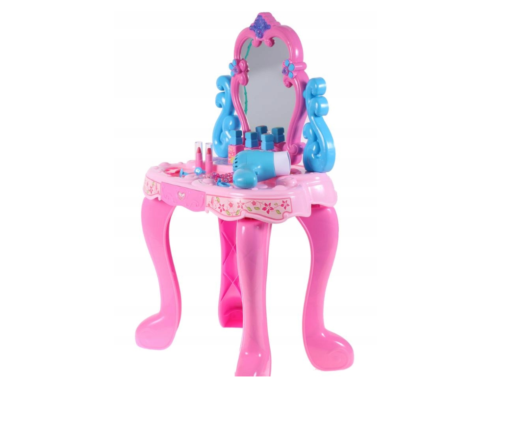 Masuta de Make-Up dedicata fetelor cu oglinda Rotativa, Accesorizata cu Muzica si Lumini, Multitudine de accesorii pentru infrumusetare ce reprezinta un joc de rol pentru formarea imaginii de printese a orcarei domnisoare