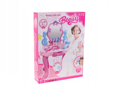Masuta de Make-Up dedicata fetelor cu oglinda Rotativa, Accesorizata cu Muzica si Lumini, Multitudine de accesorii pentru infrumusetare ce reprezinta un joc de rol pentru formarea imaginii de printese a orcarei domnisoare