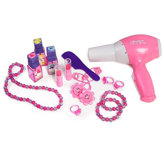 Masuta de toaleta GLAMOUR IdealStore, Adaptata cu intrare MP3 si telecomanda pentru sistemul luminos si sonor, Accesorii de par si mak-up, scaunel, Culoare Roz