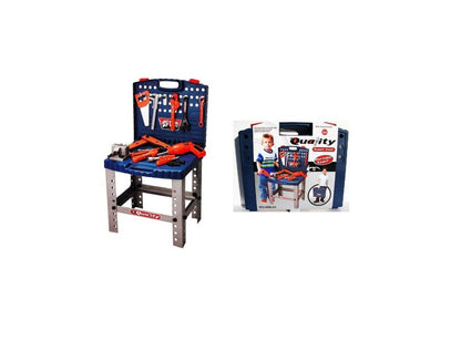 Banc de lucru interactiv Micul meu mecanic, Multitudine de accesorii, 73 cm inaltime, Bormasina, Fierastrau, Ciocan, Suruburi, Menghina, Chei, ideal pentru dezvoltarea imaginatiei, creativitatii si capacitatea de a gandi independent