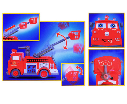 Masina de pompieri interactiva idealSTORE Bubble Fun, Echipata cu un tun mobil ce elibereaza bule, Functii sonore si luminoase si functia de evitare a obstacolelor