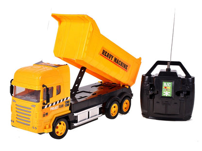 Camion interactiv idealSTORE, DIMENSIUNI 25 x 8 x 12 cm, Control la distanta pentru 4 canale, Autobasculanta mobila, Prag reglabil al rotilor din fata, O incantare pentru orice copil pasionat de masini