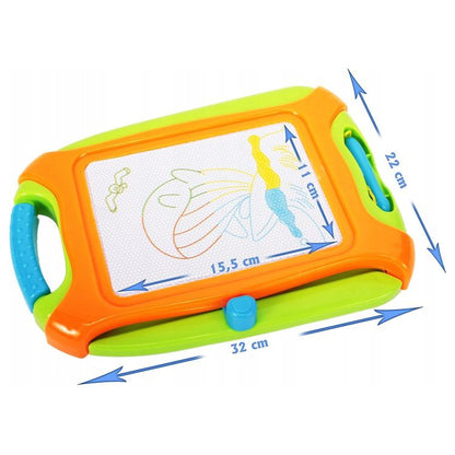 Tabla de desen magnetica, 4 culori, verde/portocaliu