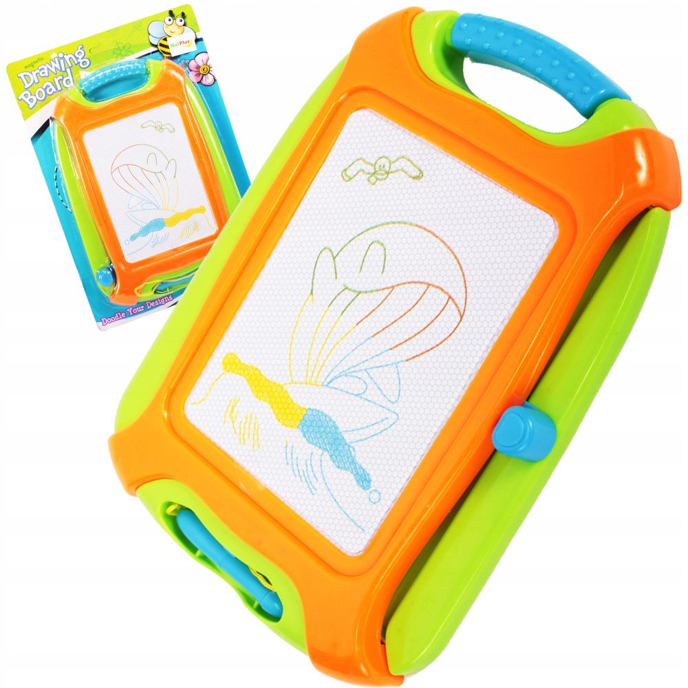 Tabla de desen magnetica, 4 culori, verde/portocaliu