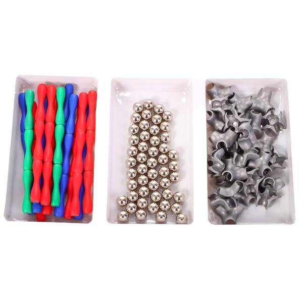 Set de constructie Magnetic, MalPlay, 120 piese, Multicolor, JH6833